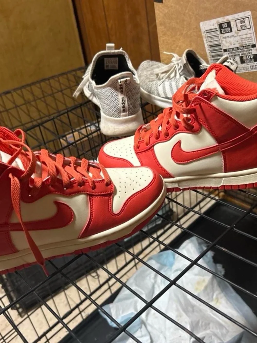 Nike Red and Cream Low-Top Sneakers